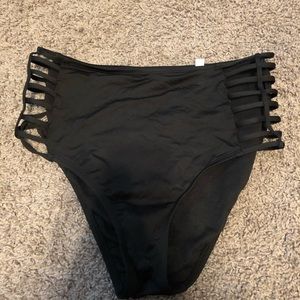 high waisted bikini bottoms with side cutouts!